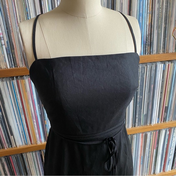 NWOT MODERN CITIZEN Black Linen Backless Dress - size SMALL - Picture 8 of 8